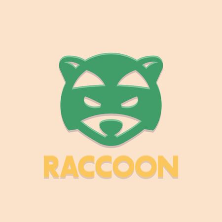 raccoon logo element, head of coonのイラスト素材