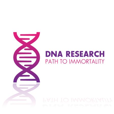 dna chain, gene research logo element, icon over whiteのイラスト素材