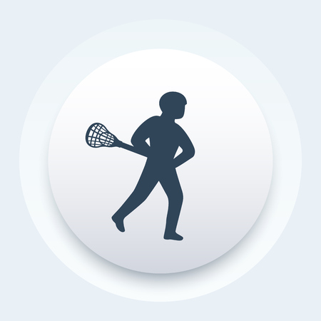 Lacrosse player icon, vector pictogramのイラスト素材