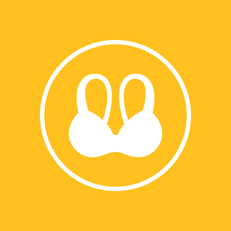 bra icon in circle, woman underwear, vector illustrationのイラスト素材