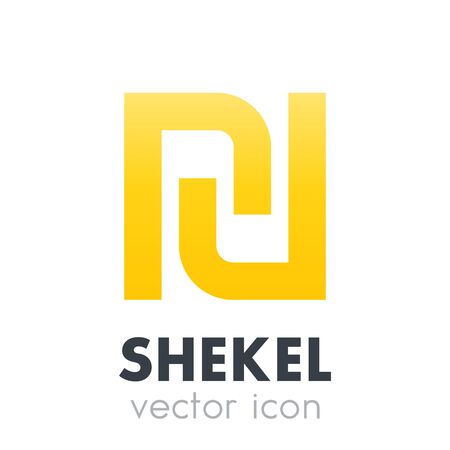 shekel vector icon over whiteのイラスト素材