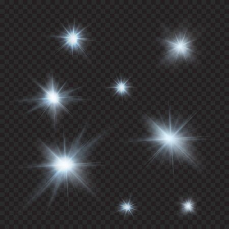 flares, sparkles, rays, beams, cold light vector effectsのイラスト素材