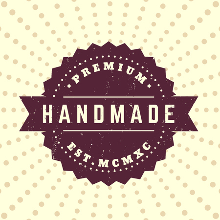 Handmade vintage badge, labelのイラスト素材