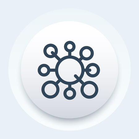 A molecule icon, linear styleのイラスト素材