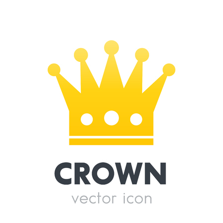 crown logo element, vector icon on whiteのイラスト素材