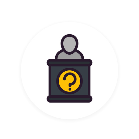 information desk icon in flat styleのイラスト素材