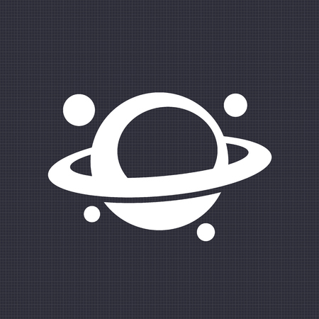 Planet icon, saturn, astronomy, asteroid belt, space exploration, vector illustrationのイラスト素材
