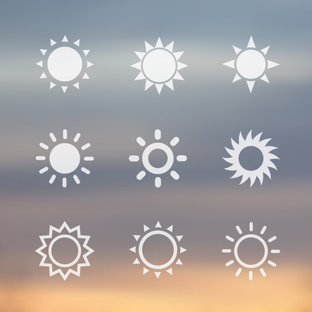 sun signs, vector iconsのイラスト素材