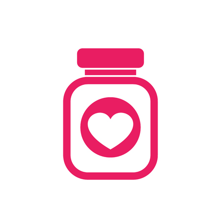 bottle of pills vector icon on whiteのイラスト素材
