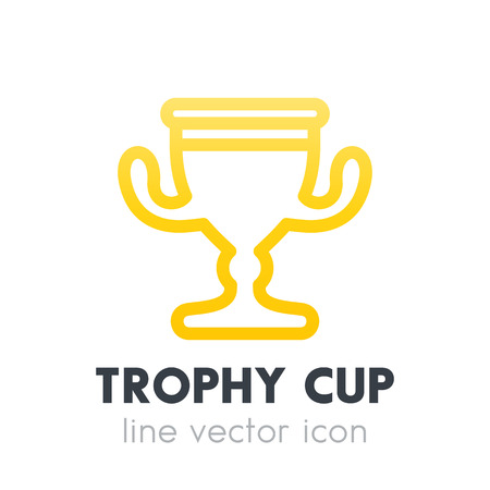 trophy cup, goblet line iconのイラスト素材