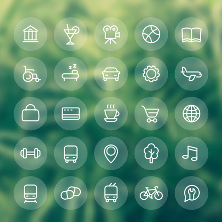 line icons for maps and navigation appsのイラスト素材