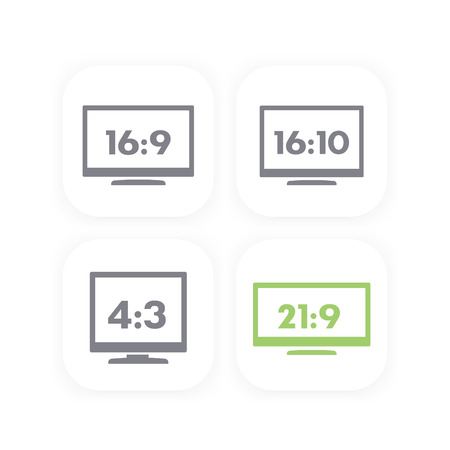 Aspect ratio, widescreen and usual monitorsのイラスト素材