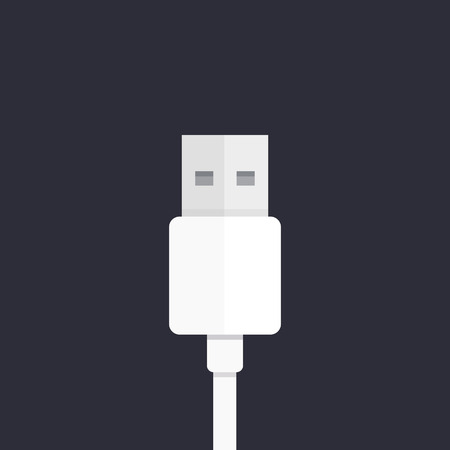 usb plug icon, flat styleのイラスト素材