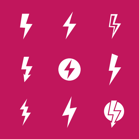 Lightning bolts, warning vector signsのイラスト素材