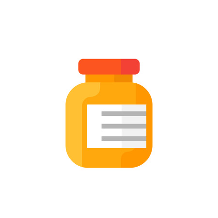 bottle of pills icon, flat styleのイラスト素材