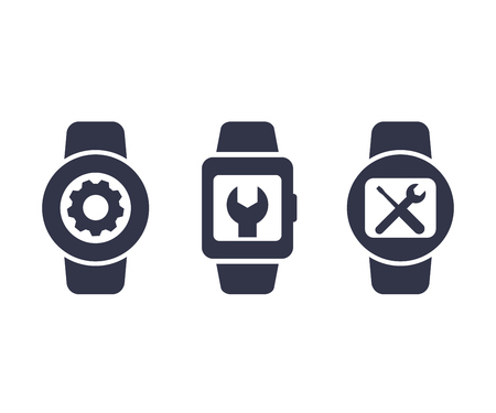 watch repair vector iconsのイラスト素材