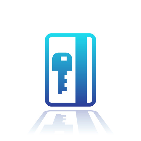 electronic pass icon, card key over whiteのイラスト素材
