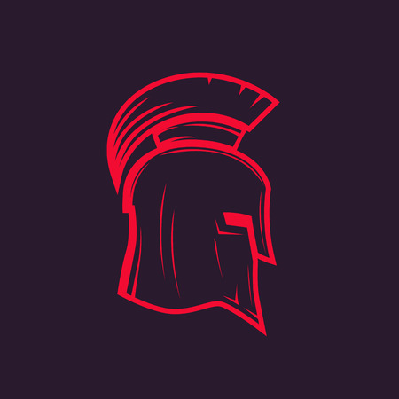 spartan helmet outlineのイラスト素材
