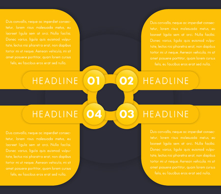 Number step labels, timeline template, infographics design elementsのイラスト素材