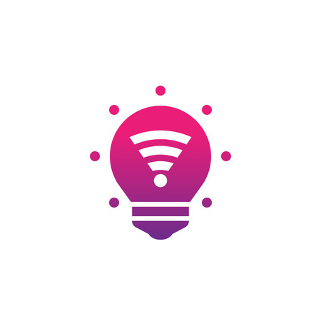 Smart led light bulb icon, vector pictogramのイラスト素材