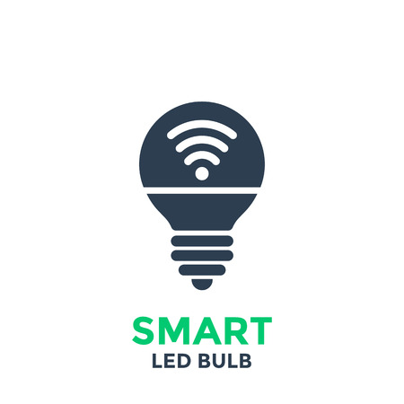 Smart led light bulb icon isolated on whiteのイラスト素材