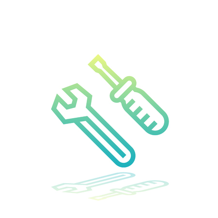 Tools icon, wrench and screwdriverのイラスト素材