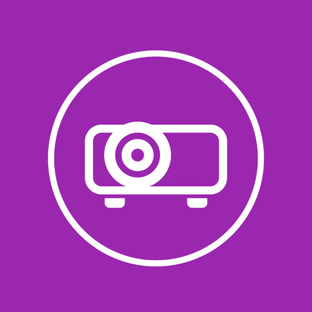 Projector vector icon in circle, vector illustration.のイラスト素材