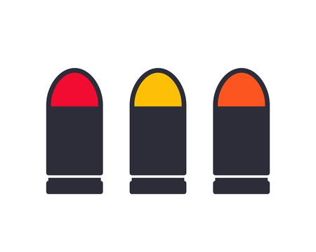 Pistol bullets isolated on white.のイラスト素材