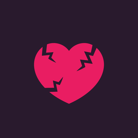 broken heart vector signのイラスト素材