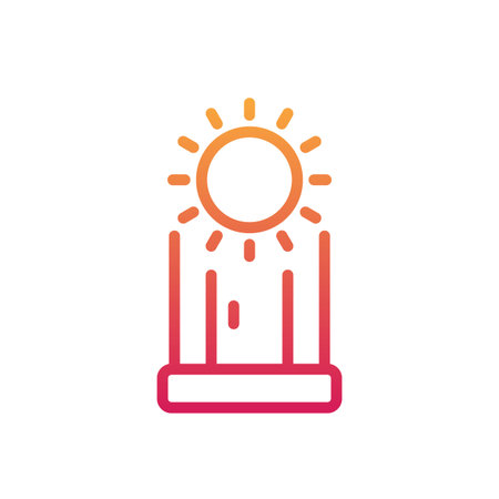 Solarium line icon, vertical solarium cabin on white illustration.のイラスト素材