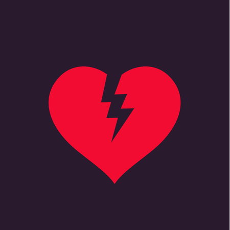 broken heart, heartbreak vector illustrationのイラスト素材