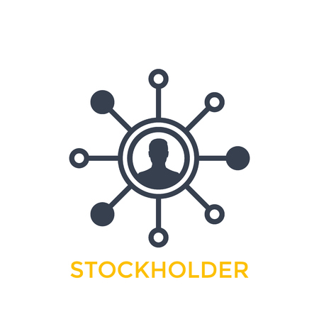stockholder icon isolated on whiteのイラスト素材
