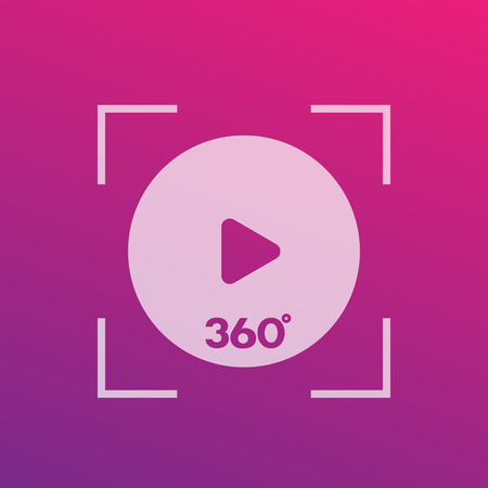 360 degrees video play vector iconのイラスト素材