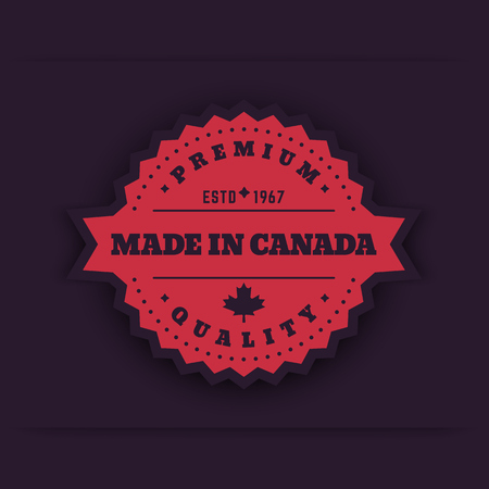 Made in Canada, vector badge, sign, round labelのイラスト素材