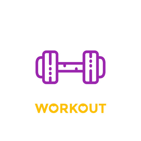Workout, fitness icon on whiteのイラスト素材