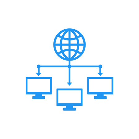 Computer network, internet technologies icon illustration.のイラスト素材