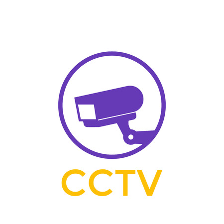 Cctv camera icon illustration on white background.のイラスト素材