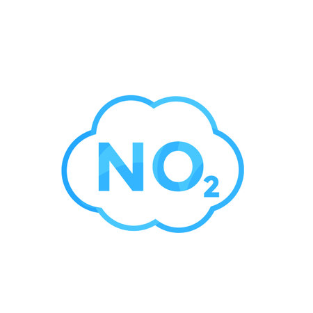 NO2 icon, nitrogen dioxide illustration on white background.のイラスト素材