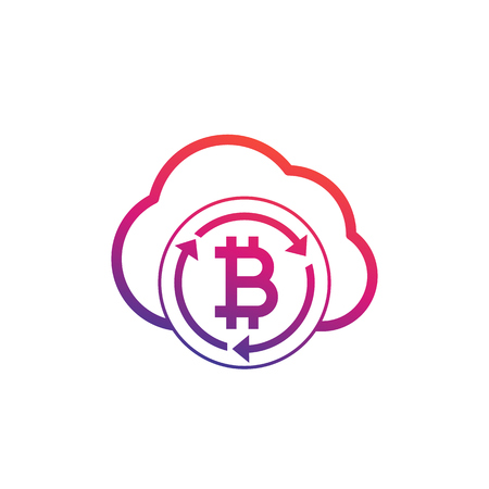 bitcoin mining in cloudのイラスト素材