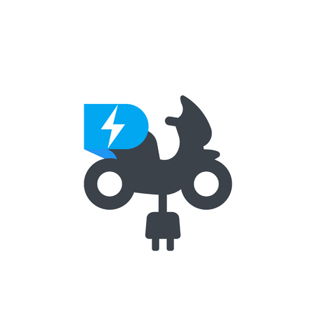 Electric scooter vector icon on whiteのイラスト素材