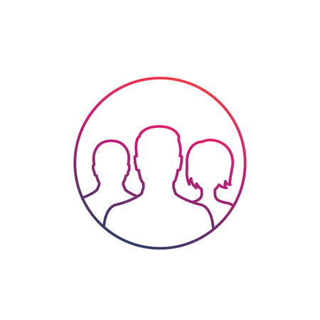 Team icon isolated on white, linearのイラスト素材