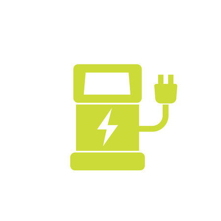 Car charging station icon on white background.のイラスト素材