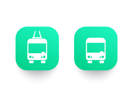 Bus and trolleybus icons.のイラスト素材