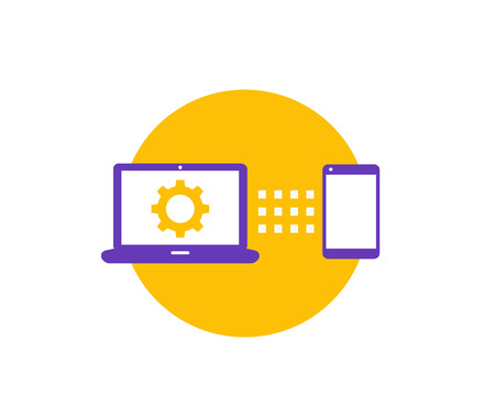 A data synchronization between laptop and smartphoneのイラスト素材