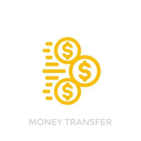 money transfer icon on whiteのイラスト素材