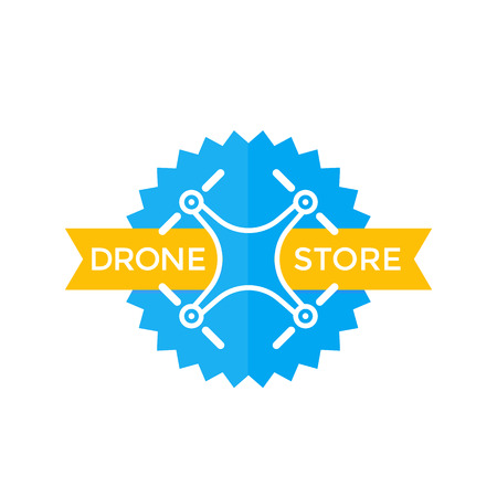 A Drone store logo design with quadrocopterのイラスト素材