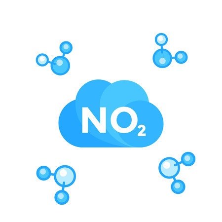 A NO2, nitrogen dioxide moleculeのイラスト素材