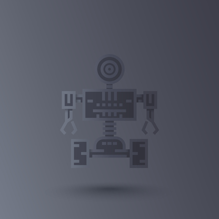 Robotics, robot vector in linear styleのイラスト素材