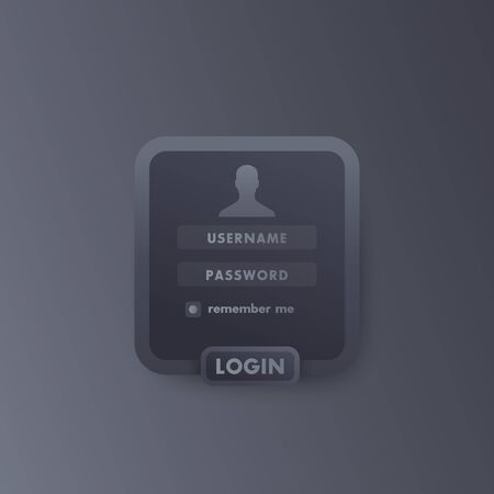User Login window template, dark vector designのイラスト素材