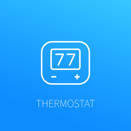 A thermostat line icon isolated on plain backgroundのイラスト素材